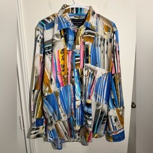 David Smith Australia Surf Button Down Mens XL Beach Bold Statement Vacation